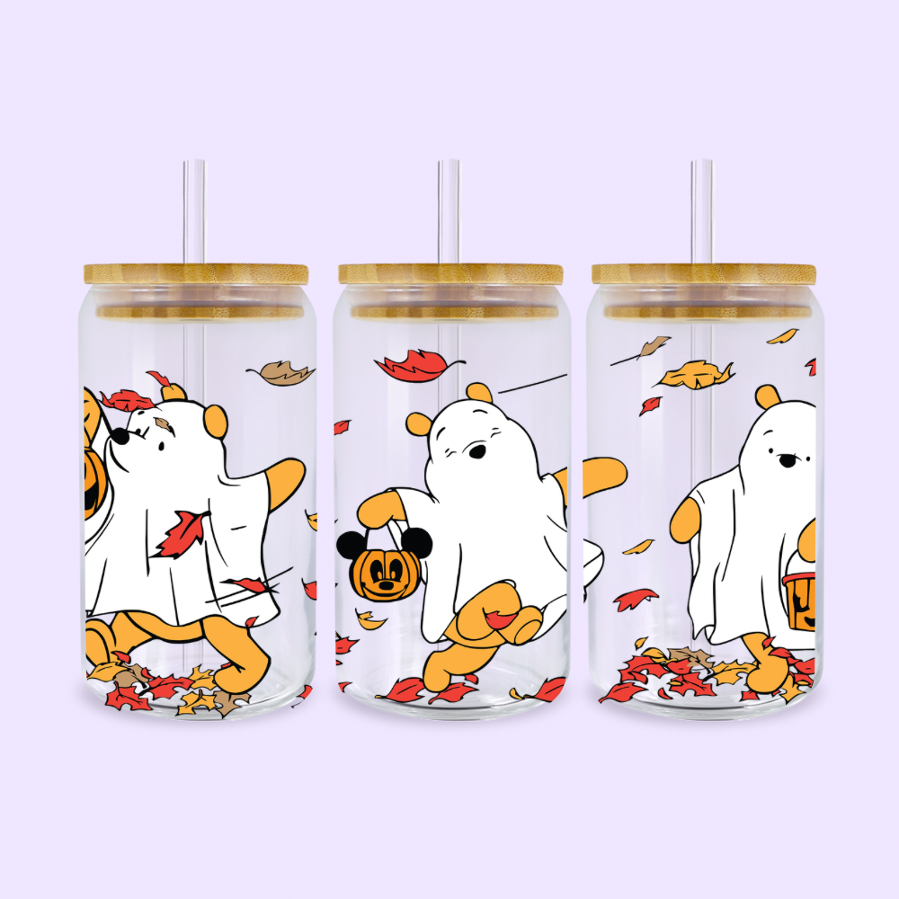 Pooh Halloween Glass Cup 16oz